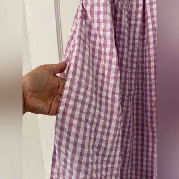 Free People Zinnia Maxi Dress In Violet Combo Size L purple Gingham - Picture 8 of 10